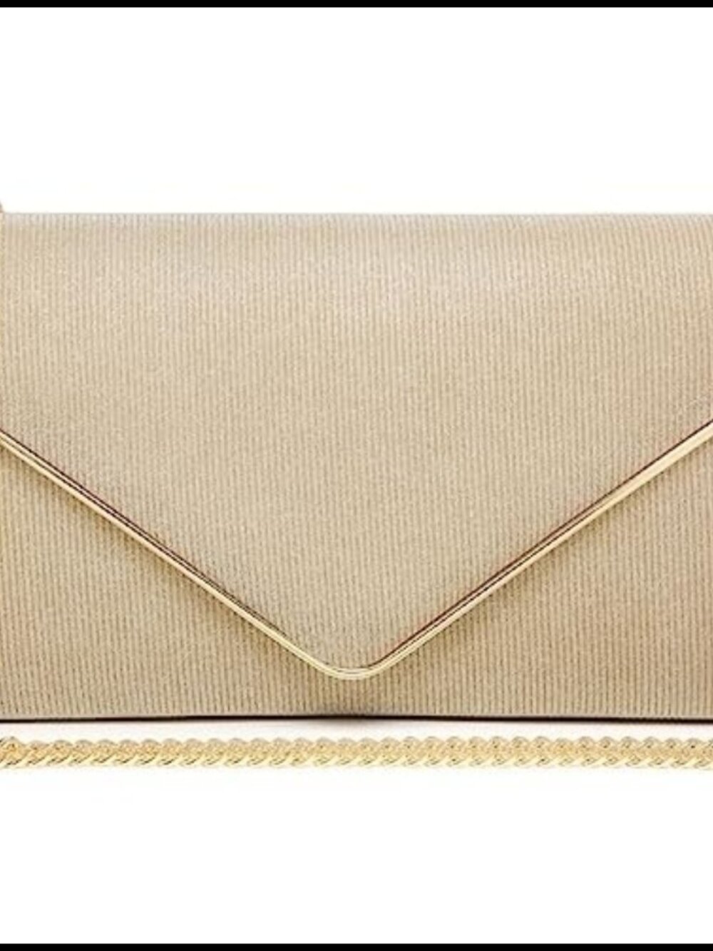 Glitter Frosted Clutch Shiny Evening Bag Wedding Party Purse with Chain Strap